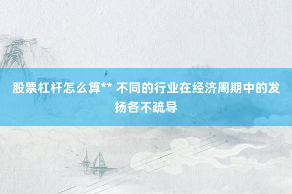 股票杠杆怎么算** 不同的行业在经济周期中的发扬各不疏导