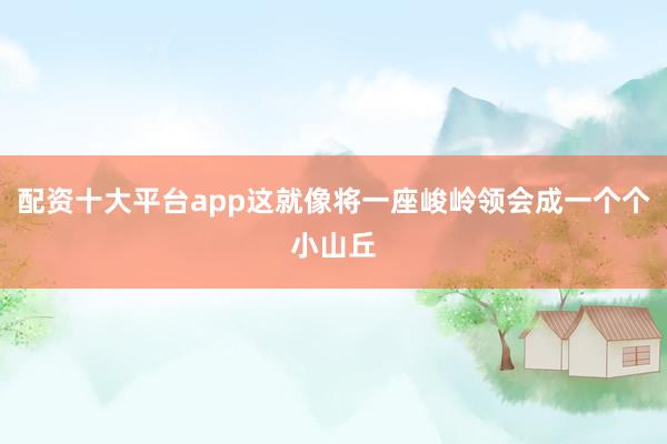 配资十大平台app这就像将一座峻岭领会成一个个小山丘