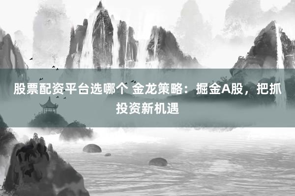 股票配资平台选哪个 金龙策略：掘金A股，把抓投资新机遇